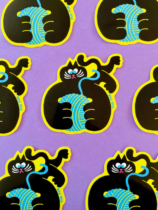 Cat Ball Sticker by Yuk Fun