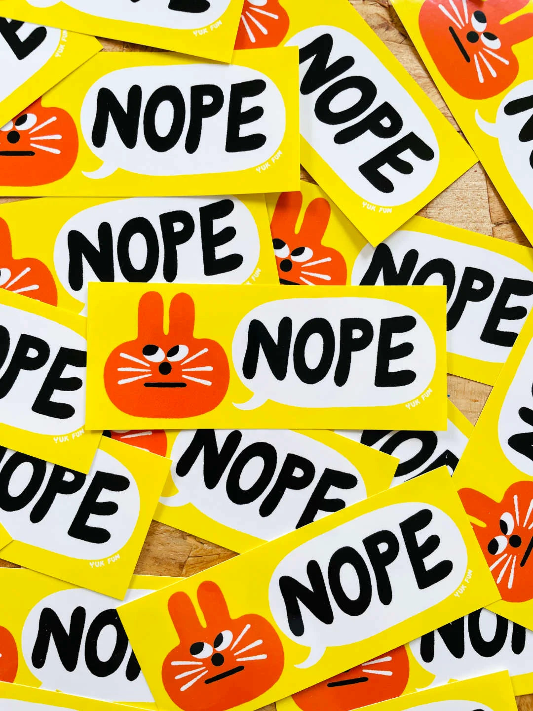 Nope Sticker by Yuk Fun