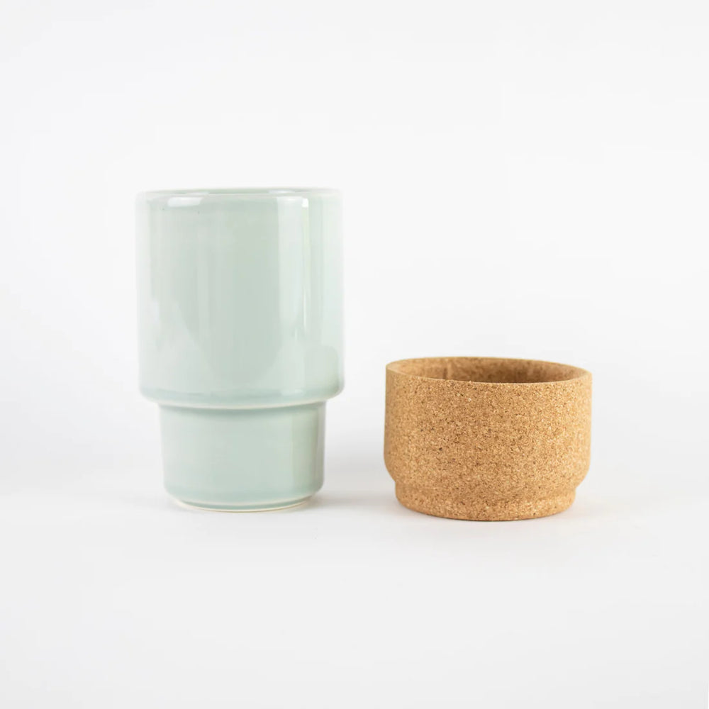 Cork and Ceramic Large Mug, Aqua