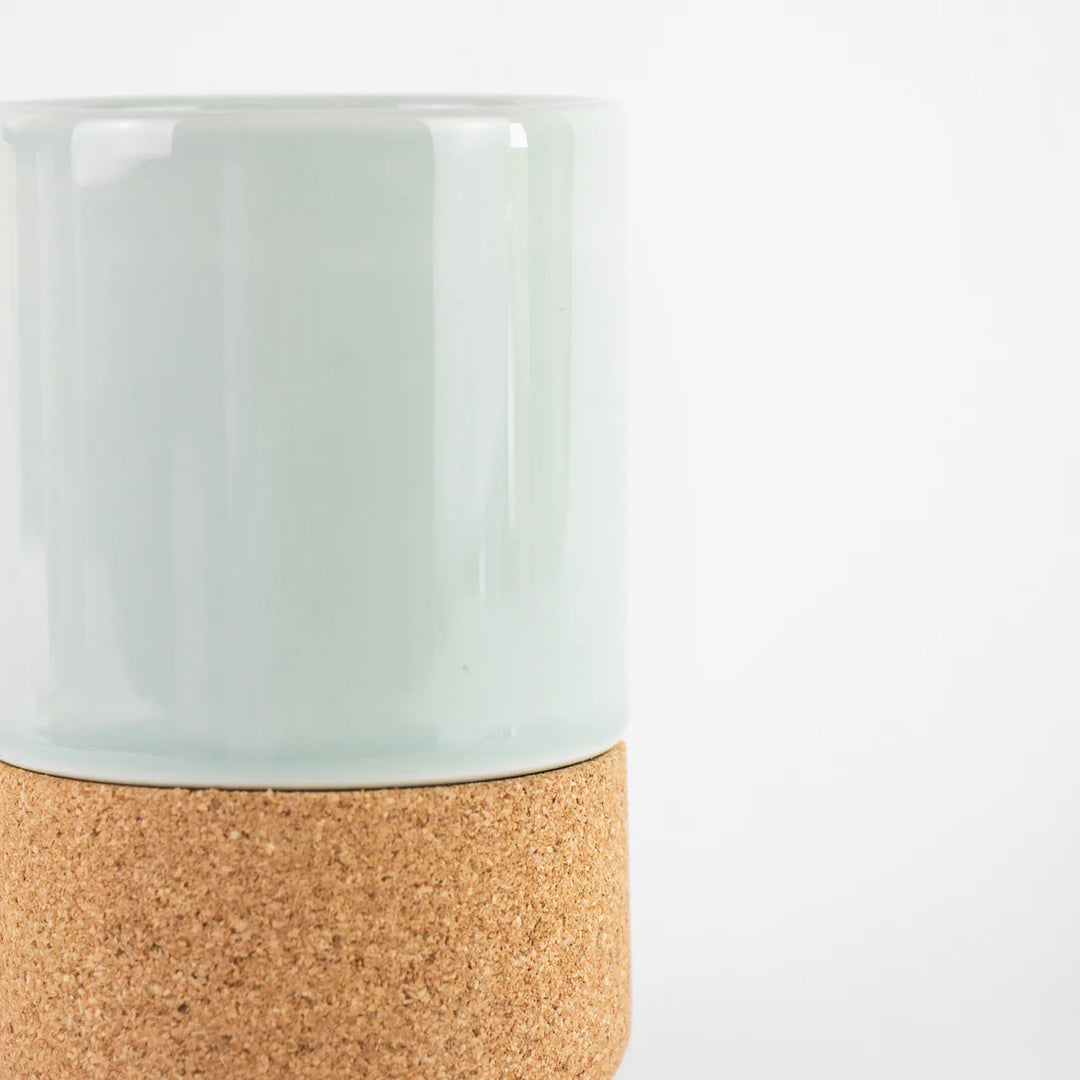 Cork and Ceramic Large Mug, Aqua