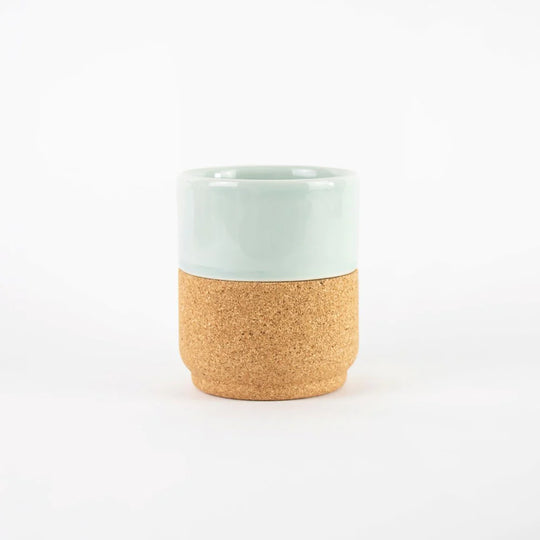 Cork and Ceramic Medium Mug, Aqua