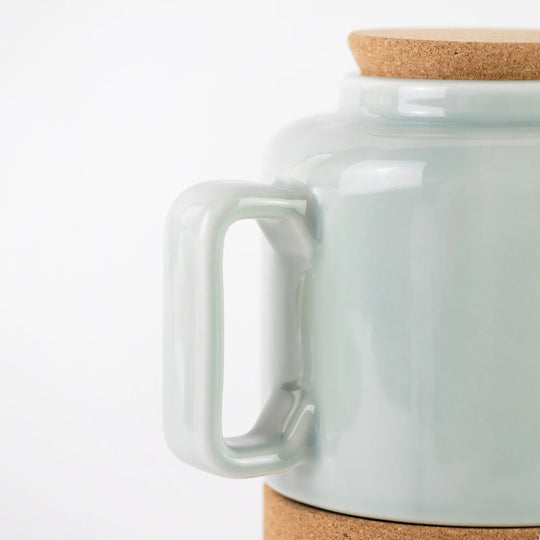 Cork and Ceramic Small Teapot, Aqua