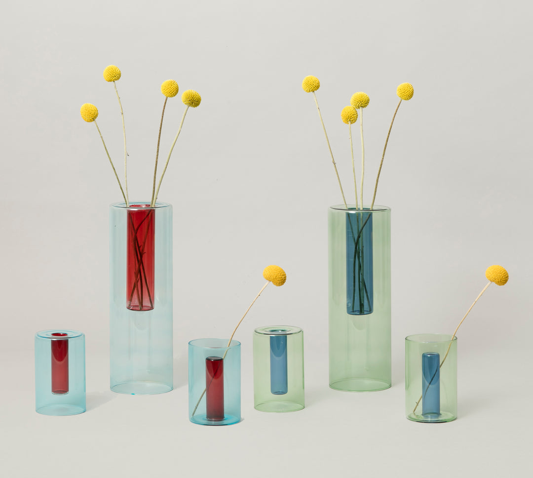 Mini Reversible Vase Blue / Red