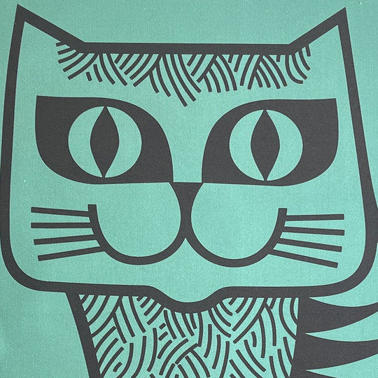Hornsea Cat Teatowel Teal