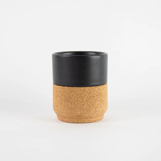 Cork & Ceramic Mug, Matt Black