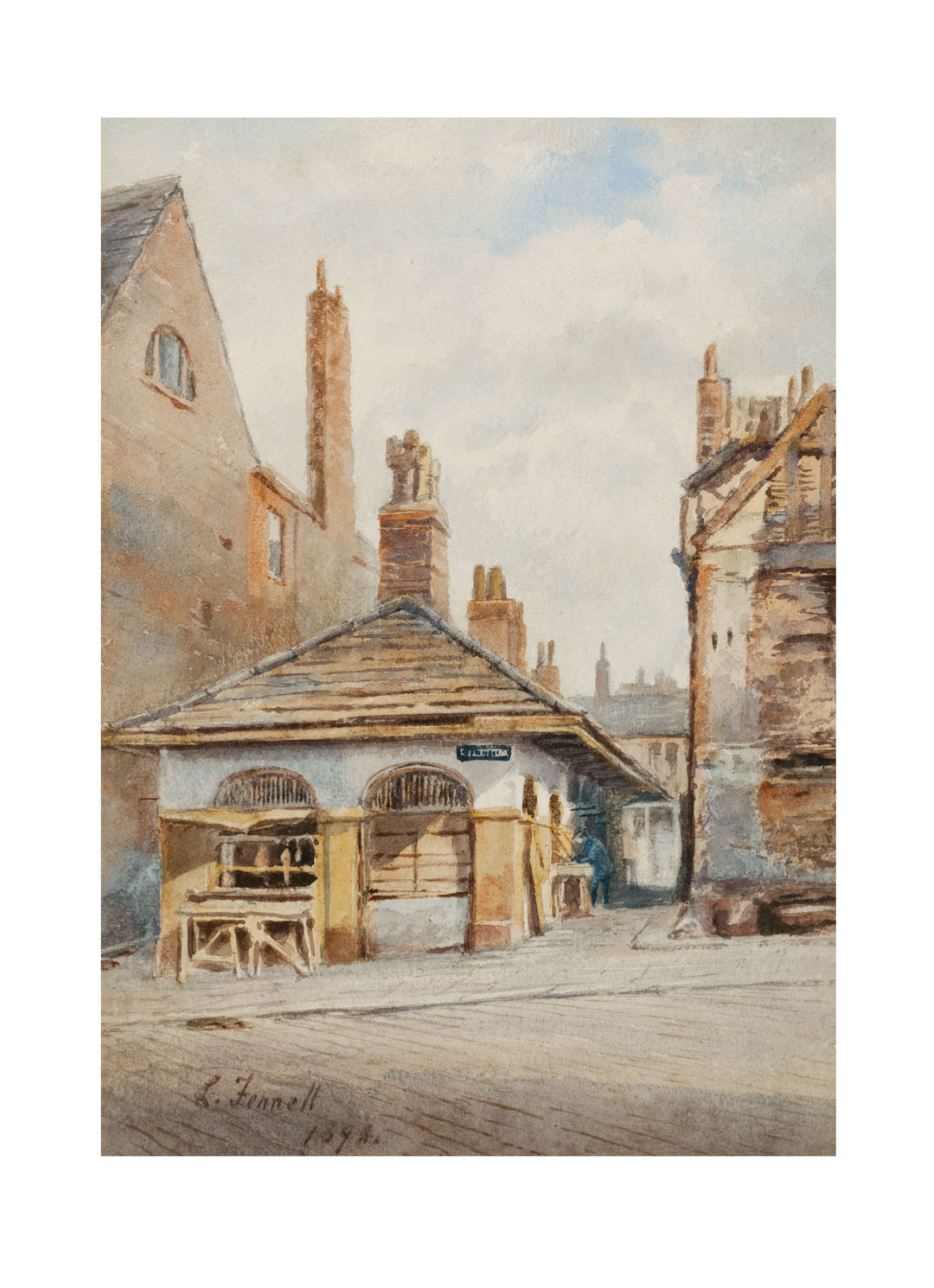 Louisa Fennell, Shambles, Meat Market, 1898 - A2 Print