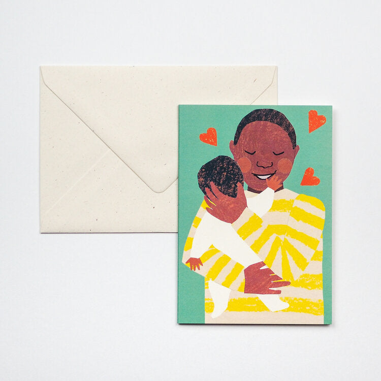 New Baby Cuddle Male Greetings Card