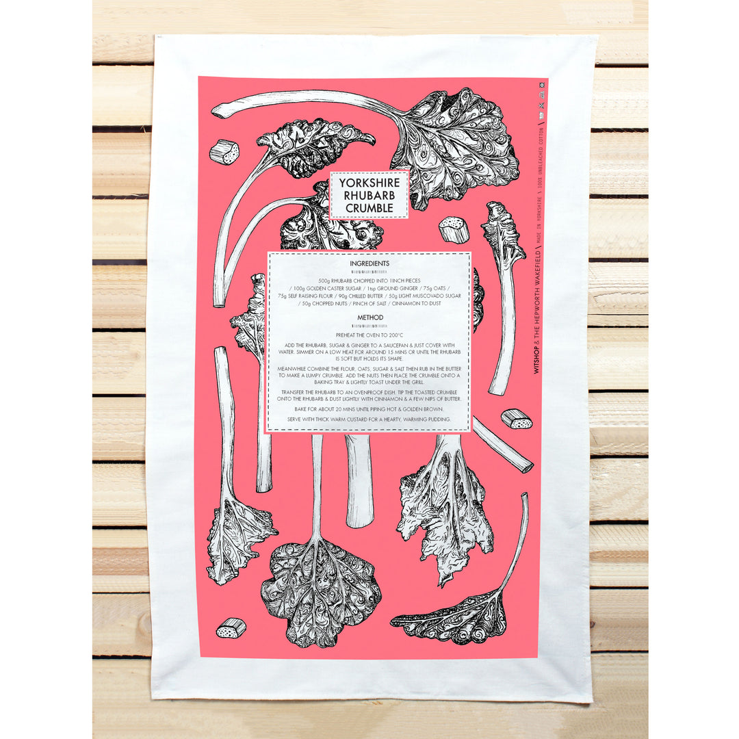 Rhubarb Recipe Tea Towel